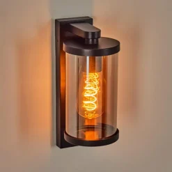 Telhada Luminaire extérieur, Lampe murale d´extérieur Noir, 1 lumière, Détecteur de mouvement