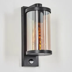 Telhada Luminaire extérieur, Lampe murale d´extérieur Noir, 1 lumière, Détecteur de mouvement