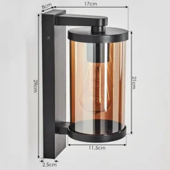 Telhada Luminaire extérieur, Lampe murale d´extérieur Noir, 1 lumière