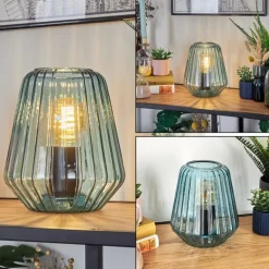 Telhais Lampe à poser, Liseuse Bleu, Noir, 1 lumière