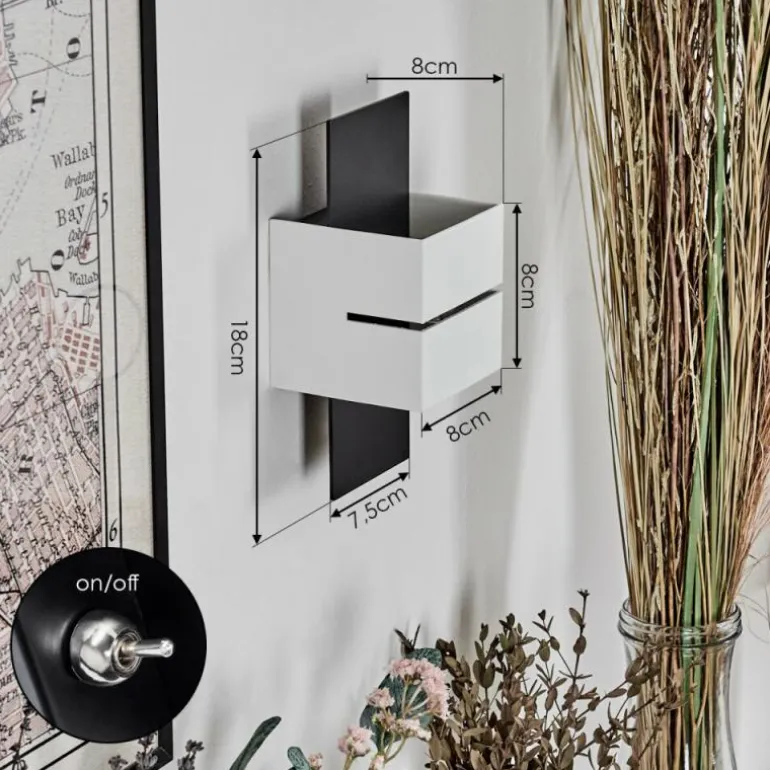 Tora Luminaire Up & Down, Applique murale LED Noir, 1 lumière