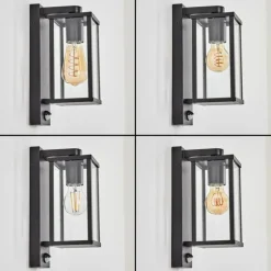 Tourega Lampe murale d´extérieur Noir, 1 lumière, Détecteur de mouvement