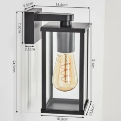 Tourega Lampe murale d´extérieur Noir, 1 lumière