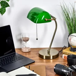 Tremoceira Lampe de banquier, Lampe de bureau, Lampe à poser Vieux laiton, 1 lumière