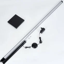 Uglestrup Lampadaire LED Noir, 1 lumière, Télécommandes, Changeur de couleurs