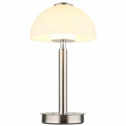 Uldin Lampe à poser Luminaires Globo Lighting LED Chrome, Nickel mat, 1 lumière