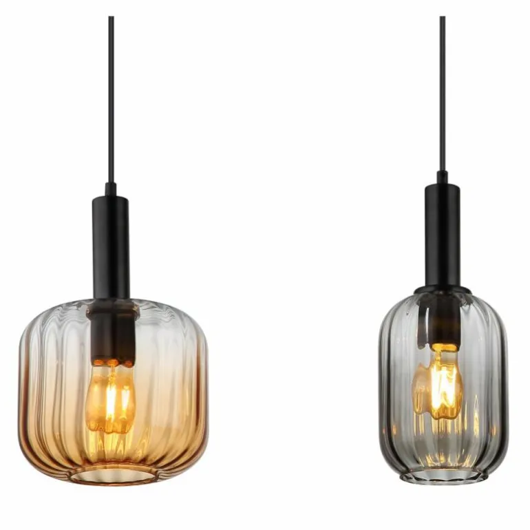 Valletta Suspension Luminaires Globo Lighting Noir, 4 lumières