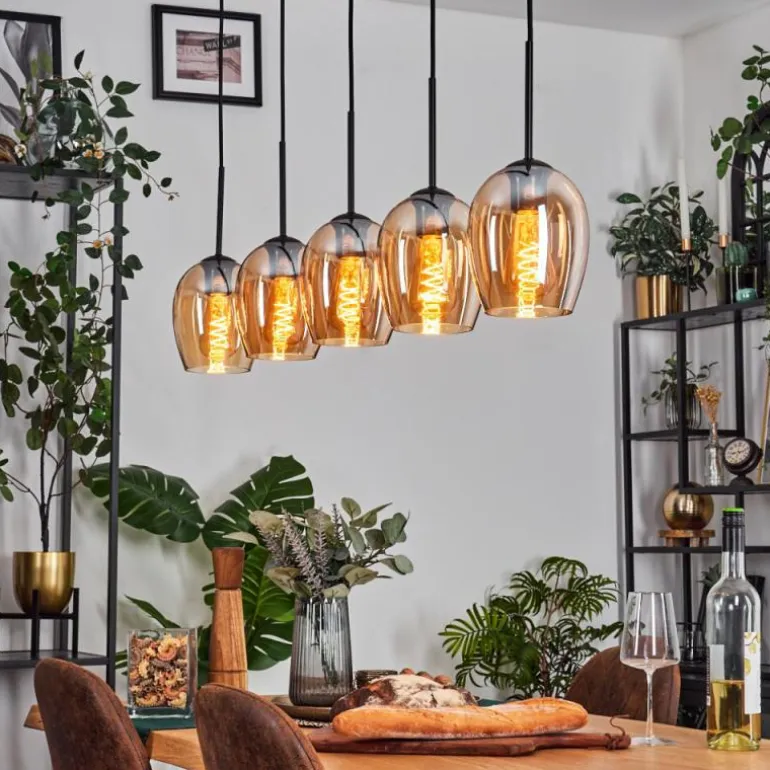 Vevino Suspension Ambre, 5 lumières