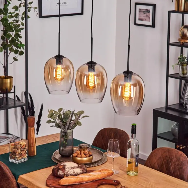 Vevino Suspension Ambre, Clair, 3 lumières