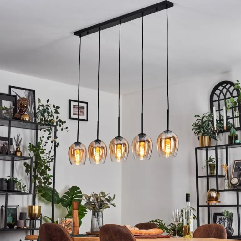 Vevino Suspension Ambre, Clair, 5 lumières