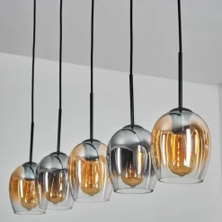 Vevino Suspension Ambre, Clair, Fumé, 5 lumières