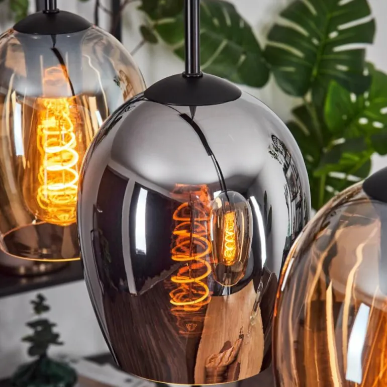 Vevino Suspension Ambre, Chrome, 5 lumières