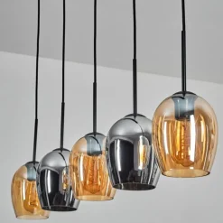 Vevino Suspension Ambre, Chrome, 5 lumières