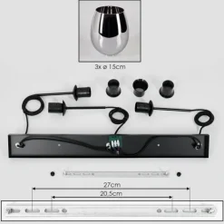 Vevino Suspension Chrome, 3 lumières