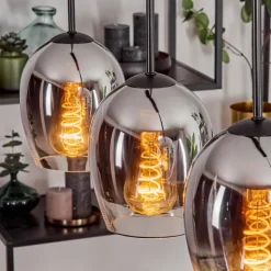 Vevino Suspension Chrome, Clair, 4 lumières