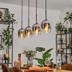 Vevino Suspension Chrome, Clair, 4 lumières