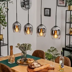 Vevino Suspension Chrome, Clair, 4 lumières