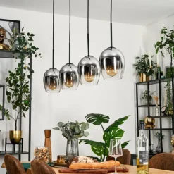 Vevino Suspension Chrome, Clair, 4 lumières