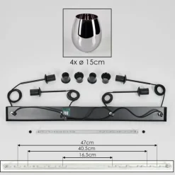 Vevino Suspension Chrome, 4 lumières