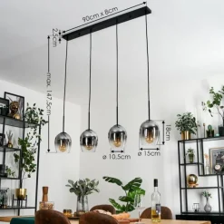 Vevino Suspension Clair, Fumé, 4 lumières