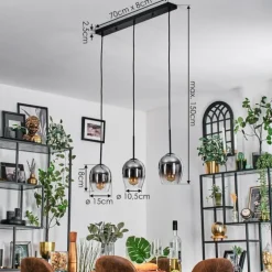 Vevino Suspension Noir, 3 lumières