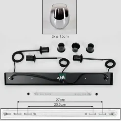 Vevino Suspension Noir, 3 lumières