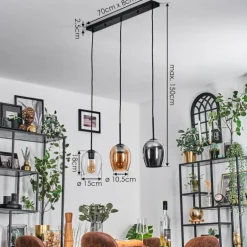 Vevino Suspension Noir, 3 lumières