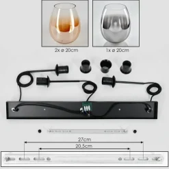 Vevino Suspension Noir, 3 lumières
