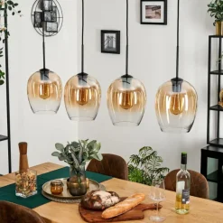 Vevino Suspension Noir, 4 lumières