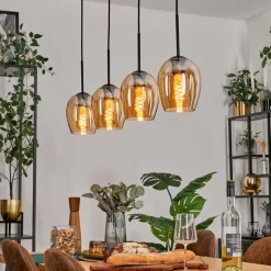 Vevino Suspension Noir, 4 lumières