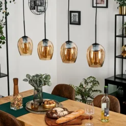 Vevino Suspension Noir, 4 lumières