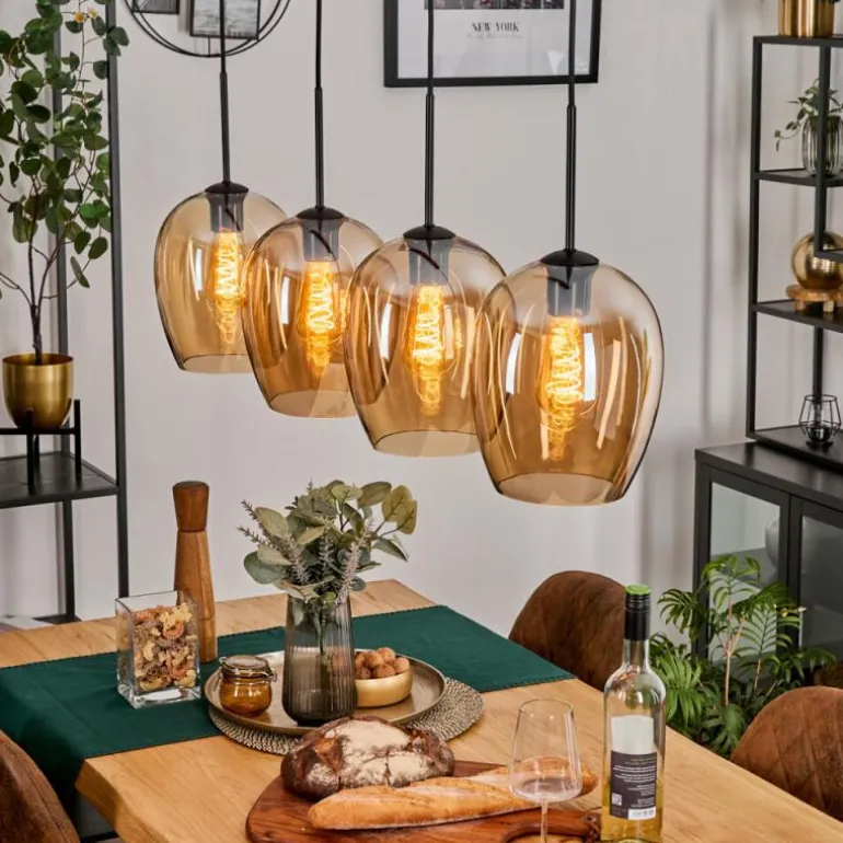 Vevino Suspension Noir, 4 lumières
