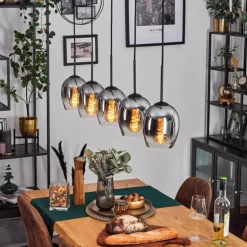 Vevino Suspension Noir, 5 lumières
