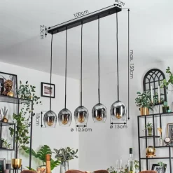 Vevino Suspension Noir, 5 lumières