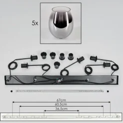 Vevino Suspension Noir, 5 lumières