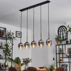 Vevino Suspension Noir, 5 lumières