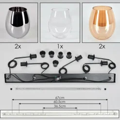 Vevino Suspension Noir, 5 lumières