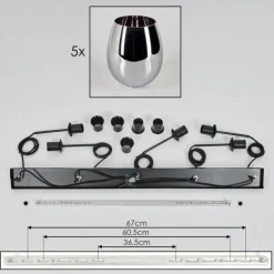 Vevino Suspension Noir, 5 lumières