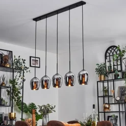 Vevino Suspension Noir, 5 lumières