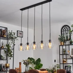 Vevino Suspension Noir, 5 lumières