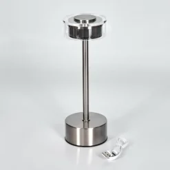 Viada Lampe de bureau, Lampe à poser LED Chrome, Nickel mat, 1 lumière