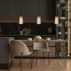 Vidrio Suspension Luminaires Steinhauer Noir, 1 lumière
