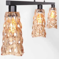 Vidrio Suspension Luminaires Steinhauer Noir, 3 lumières