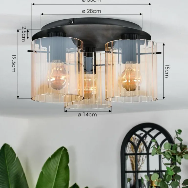 Vireda Plafonnier Noir, 3 lumières