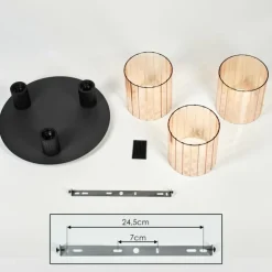 Vireda Plafonnier Noir, 3 lumières