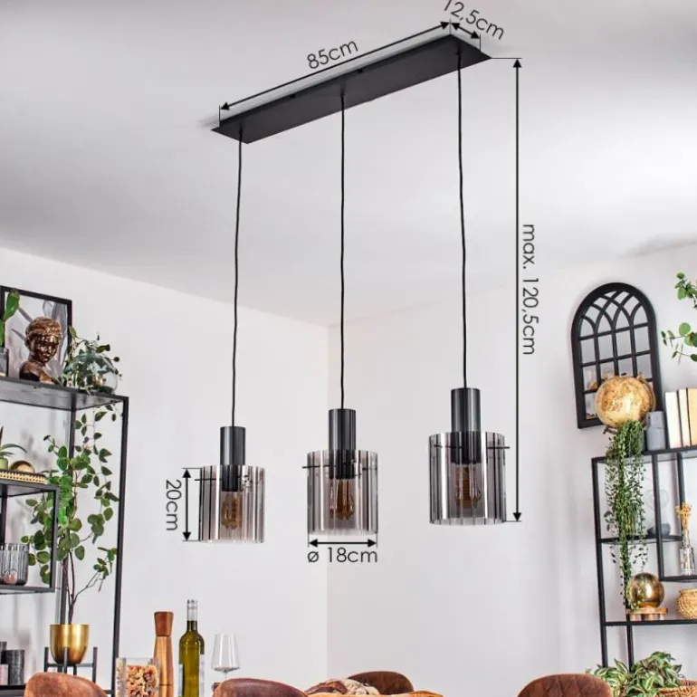 Vireda Suspension, Suspension Anthracite, 3 lumières