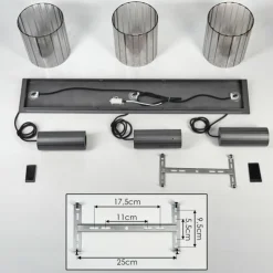 Vireda Suspension, Suspension Anthracite, 3 lumières