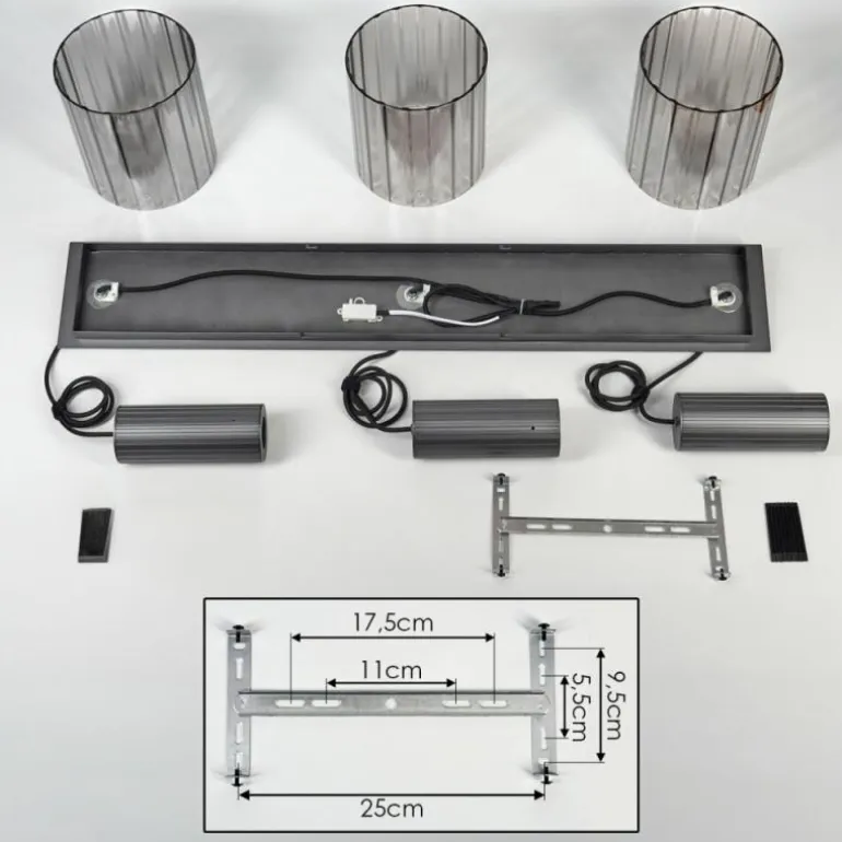 Vireda Suspension, Suspension Anthracite, 3 lumières