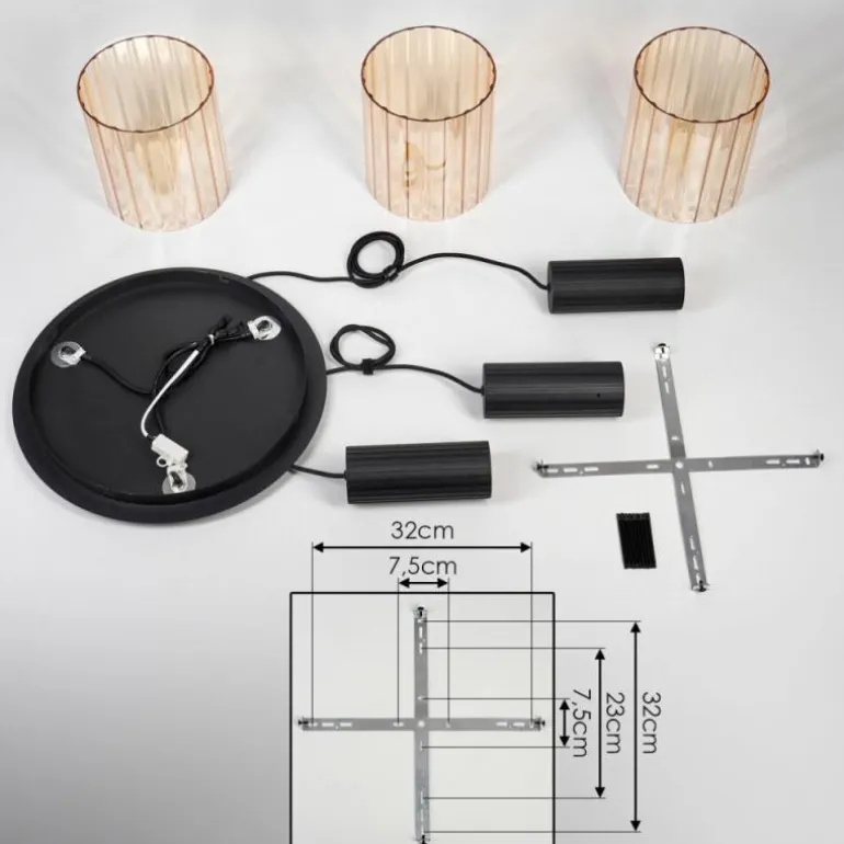 Vireda Suspension, Suspension Anthracite, 3 lumières