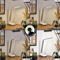 Vringelby Lampe de bureau, Lampe à poser, Liseuse LED Argenté, Blanc, 1 lumière